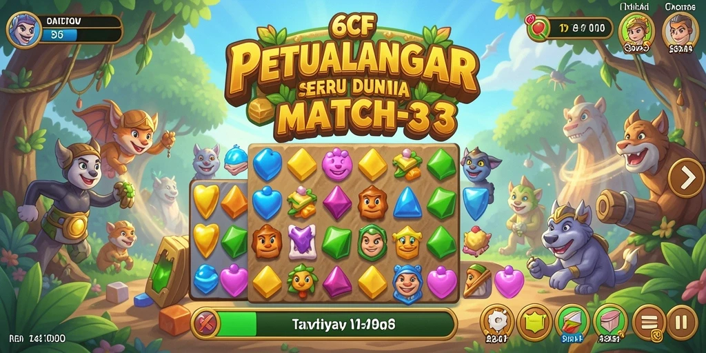 Tampilan screenshot gameplay 6CF yang penuh warna dan seru.