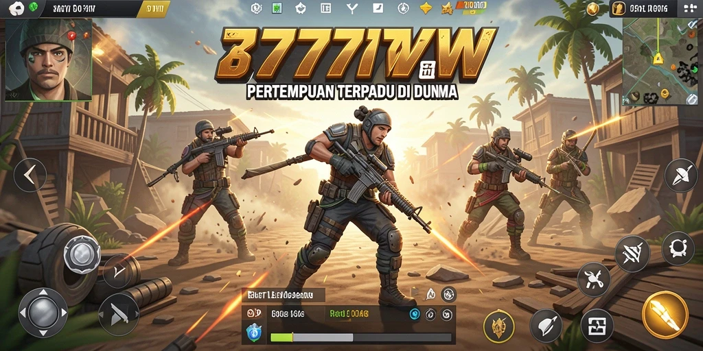 Gameplay seru dan penuh aksi dalam 7777W Battle Royale.