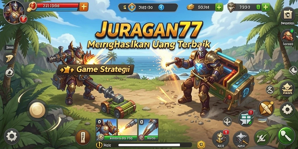 Tampilan gameplay JURAGAN77 yang mendebarkan dan strategis.