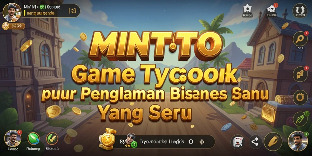 Tampilan gameplay MINTOTO menunjukkan aksi membangun kerajaan bisnis.