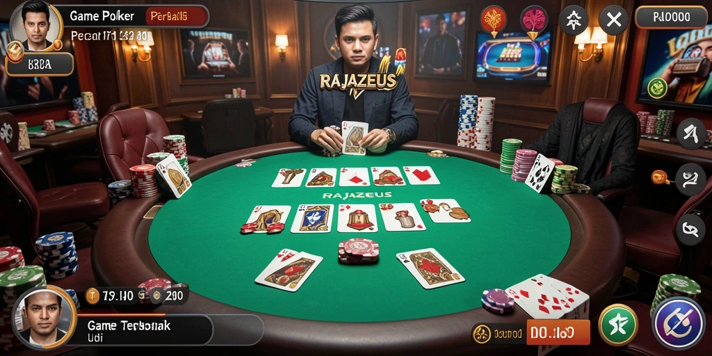 Tampilan gameplay RAJAZEUS yang mendebarkan dan interaktif.