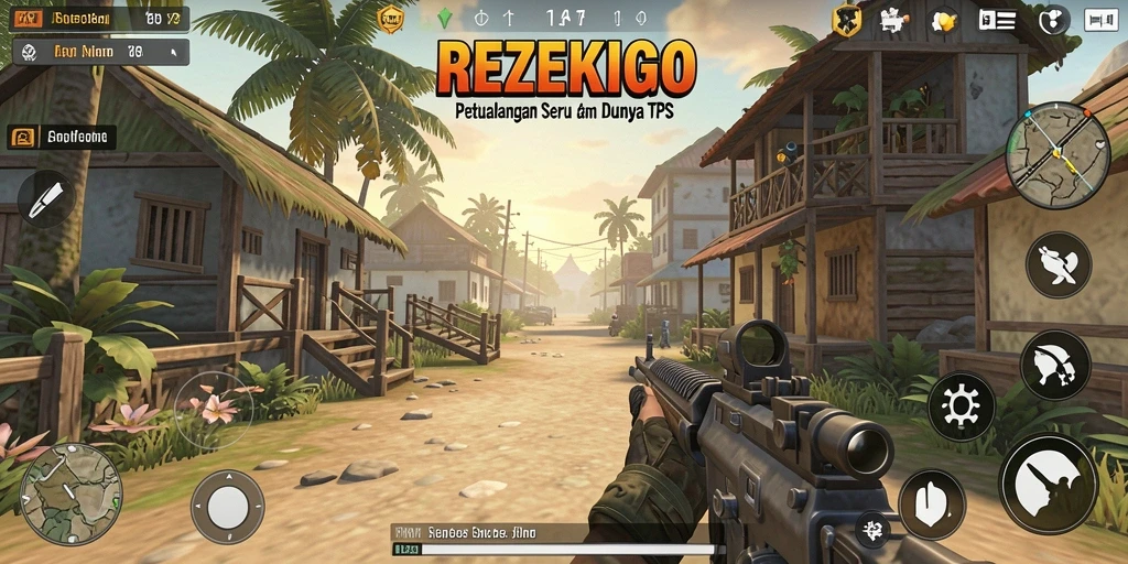 Tangkapan layar gameplay REZEKIGO menunjukkan aksi seru dalam pertempuran.