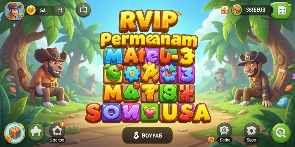 Screenshot menunjukkan gameplay seru dalam permainan Match-3.