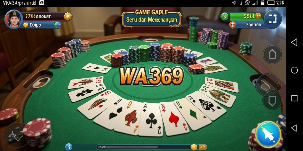 Tampilan gameplay seru dalam WA369, game Gaple yang mengasyikkan.